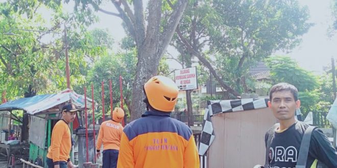 Senkom Rescuer Membantu Warga Menebang Pohon Untuk Pembuangan Saluran Limbah
